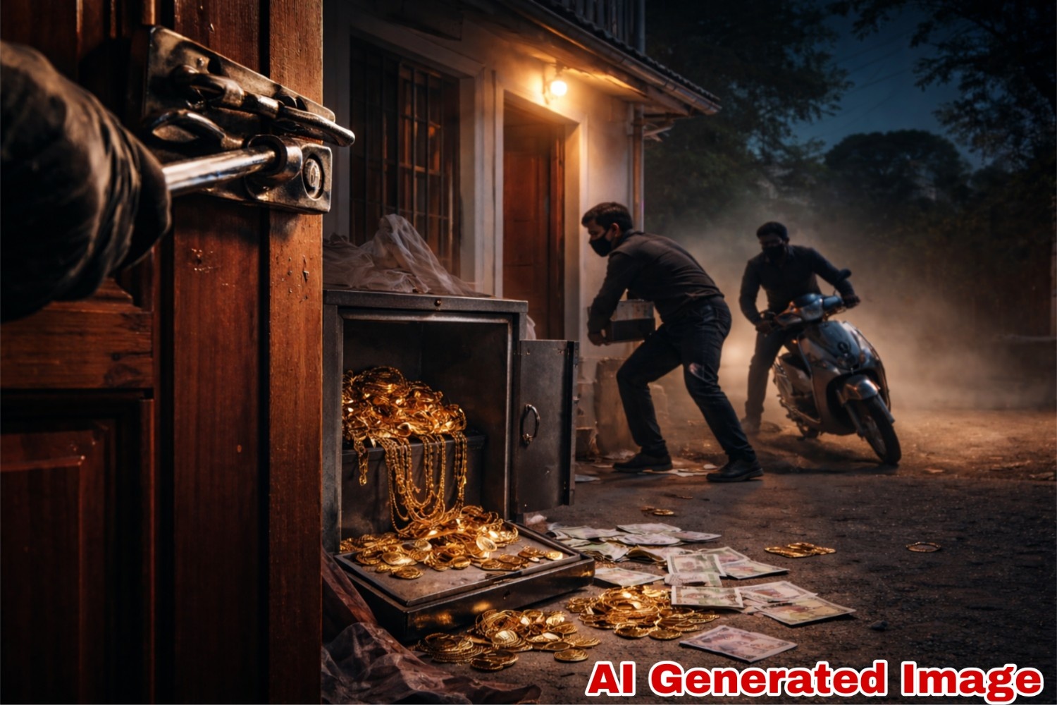 छत्रपती संभाजीनगरमध्ये एकाच रात्रीत तीन घरफोड्या; सोन्या-रोकडीसह दुचाकीवर चोरट्यांचा डल्ला 🚨