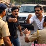 रस्त्यावर गाडी उभी करून अडथळा; जाब विचारणाऱ्या पोलिसांनाच “बघून घेऊ” म्हणत तरुणांची दादागिरी