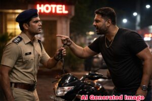 दुचाकी लावण्यावरून वाद; हॉटेल चालकाची दादागिरी, उपनिरीक्षकाला धमकी