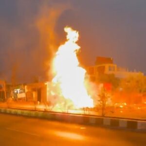 लाडगावमध्ये गॅस पाईपलाईन फुटून भीषण आग; सुदैवाने जीवितहानी टळली