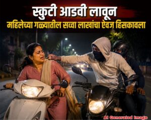 स्कुटी आडवी लावून महिलेच्या गळ्यातील सव्वा लाखांचा ऐवज हिसकावला