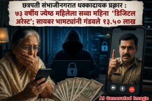 छत्रपती संभाजीनगरात धक्कादायक प्रकार : ७३ वर्षीय ज्येष्ठ महिलेला सव्वा महिना ‘डिजिटल अरेस्ट’; सायबर भामट्यांनी गंडवले १३.५० लाख