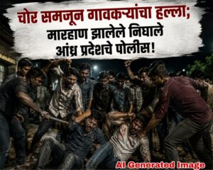 चोर समजून गावकऱ्यांचा हल्ला; मारहाण झालेले निघाले आंध्र प्रदेशचे पोलीस!