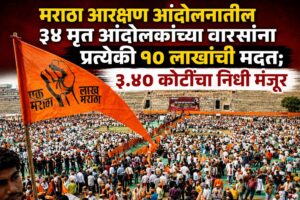 मराठा आरक्षण आंदोलनातील ३४ मृत आंदोलकांच्या वारसांना प्रत्येकी १० लाखांची मदत; ३.४० कोटींचा निधी मंजूर