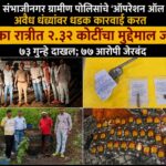 छत्रपती संभाजीनगर ग्रामीण पोलिसांचे ‘ऑपरेशन ऑल आऊट’; अवैध धंद्यांवर धडक कारवाई करत एका रात्रीत २.३२ कोटींचा मुद्देमाल जप्त, ७३ गुन्हे दाखल; ७७ आरोपी जेरबंद