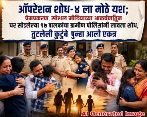 “ऑपरेशन शोध-४ ला मोठे यश; प्रेमप्रकरण, सोशल मीडियाच्या आकर्षणातून घर सोडलेल्या १७ बालकांचा ग्रामीण पोलिसांनी लावला शोध, तुटलेली कुटुंबे पुन्हा आली एकत्र”