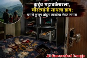 कुटुंब महाबळेश्वरला, चोरट्यांनी साधला डाव; घराचे कुलूप तोडून लाखोंचा ऐवज लंपास