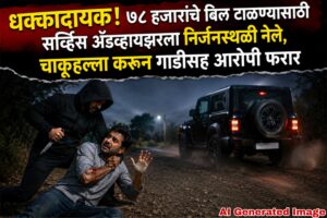धक्कादायक! ७८ हजारांचे बिल टाळण्यासाठी सर्व्हिस अॅडव्हायझरला निर्जनस्थळी नेले, चाकूहल्ला करून गाडीसह आरोपी फरार