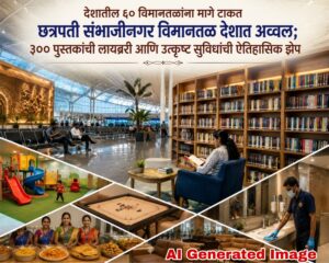 देशातील ६० विमानतळांना मागे टाकत छत्रपती संभाजीनगर विमानतळ देशात अव्वल; ३०० पुस्तकांची लायब्ररी आणि उत्कृष्ट सुविधांची ऐतिहासिक झेप