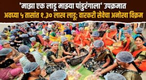 ‘माझा एक लाडू माझ्या पांडुरंगाला’ उपक्रमात अवघ्या ५ तासांत १.३० लाख लाडू; वारकरी सेवेचा अनोखा विक्रम