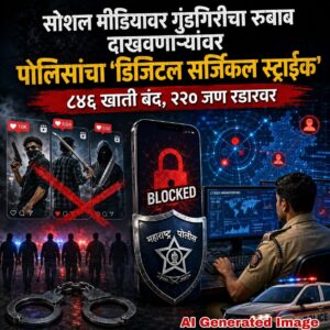 सोशल मीडियावर गुंडगिरीचा रुबाब दाखवणाऱ्यांवर पोलिसांचा ‘डिजिटल सर्जिकल स्ट्राईक’; ८४६ खाती बंद, २२० जण रडारवर