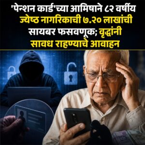 ‘पेन्शन कार्ड’च्या आमिषाने ८२ वर्षीय ज्येष्ठ नागरिकाची ७.२० लाखांची सायबर फसवणूक; वृद्धांनी सावध राहण्याचे आवाहन