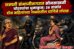 छत्रपती संभाजीनगरात सोनसाखळी चोरट्यांचा धुमाकूळ; २४ तासांत दोन महिलांच्या गळ्यातील दागिने लंपास