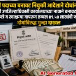 तलाठी पदाच्या बनावट नियुक्ती आदेशाने दोघांना गंडा; निवासी उपजिल्हाधिकारी कार्यालयाच्या नावाने बनावट ई-मेल, ओळखपत्रे व स्वाक्षऱ्या वापरून तब्बल ४१.५० लाखांची फसवणूक; दोघांविरुद्ध गुन्हा दाखल