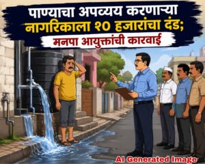 पाण्याचा अपव्यय करणाऱ्या नागरिकाला १० हजारांचा दंड; मनपा आयुक्तांची कारवाई