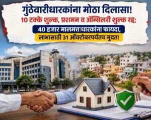 गुंठेवारीधारकांना मोठा दिलासा! १० टक्के शुल्क, प्रशमन व अॅन्सिलरी शुल्क रद्द; ४० हजार मालमत्ताधारकांना फायदा, लाभासाठी ३१ ऑक्टोबरपर्यंतच मुदत!