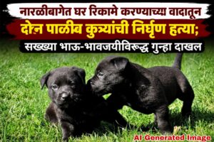 नारळीबागेत कौटुंबिक वादातून दोन पाळीव कुत्र्यांची हत्या; भाऊ-भावजयविरुद्ध गुन्हा दाखल