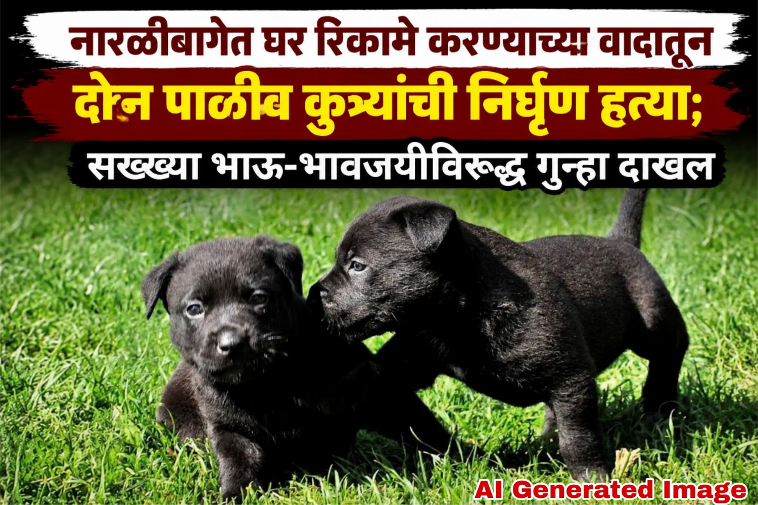नारळीबागेत कौटुंबिक वादातून दोन पाळीव कुत्र्यांची हत्या; भाऊ-भावजयविरुद्ध गुन्हा दाखल