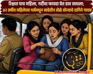 रिक्षात पाच महिला, गर्दीचा फायदा घेत डाव साधला; ४२ वर्षीय महिलेच्या पर्समधून साडेतीन तोळे सोन्याचे दागिने गायब