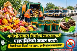 गणेशोत्सवात निर्माल्य संकलनासाठी महापालिकेची जय्यत तयारी; विसर्जनाच्या दिवशी ५० गाड्या, ६० निर्माल्य कलश तैनात