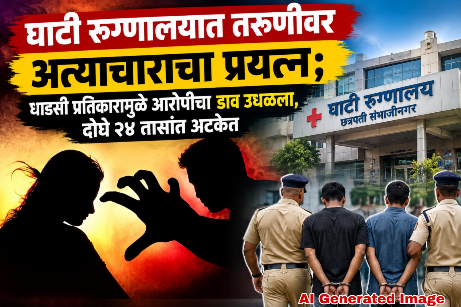 घाटी रुग्णालयात तरुणीवर अत्याचाराचा प्रयत्न; धाडसी प्रतिकारामुळे आरोपीचा डाव उधळला, दोघे २४ तासांत अटकेत
