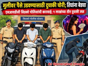 मुलीवर पैसे उडवण्यासाठी दुचाकी चोरी; तिघांना बेड्या