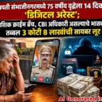 छत्रपती संभाजीनगरमध्ये 75 वर्षीय वृद्धेला 14 दिवस ‘डिजिटल अरेस्ट’; नाशिक क्राईम ब्रँच, CBI अधिकारी असल्याचे भासवून तब्बल 3 कोटी 8 लाखांची सायबर लूट