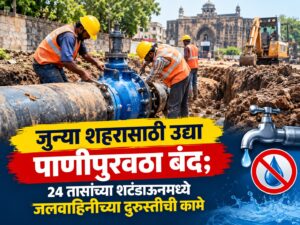 जुन्या शहरासाठी उद्या पाणीपुरवठा बंद; २४ तासांच्या शटडाऊनमध्ये जलवाहिनीच्या दुरुस्तीची कामे