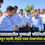 मराठवाड्यातील दुष्काळी परिस्थितीची केंद्राकडून पाहणी; केंद्रीय पथक शेतकऱ्यांच्या बांधावर