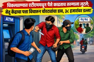 चिकलठाण्यात एटीएममधून पैसे काढताच तरुणाला लुटले; सेतू केंद्राचा पत्ता विचारून चोरट्यांचा डाव, ३८ हजारांवर डल्ला!